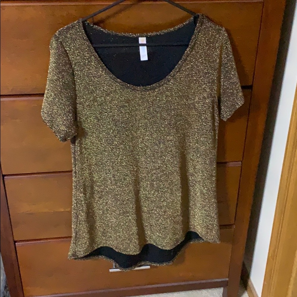Lularoe CLASSIC Lurex Gold Black M